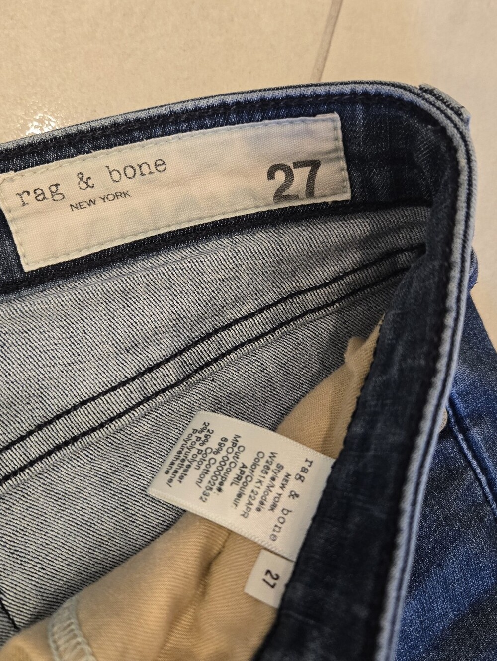 rag & bone Cate Dark Blue Denim Jeans (27)